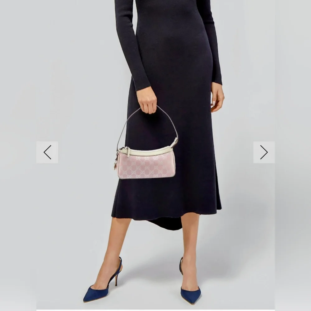 Gucci Monogram Pochette Pink and Cream Shoulder Bag - Picture 9 of 16